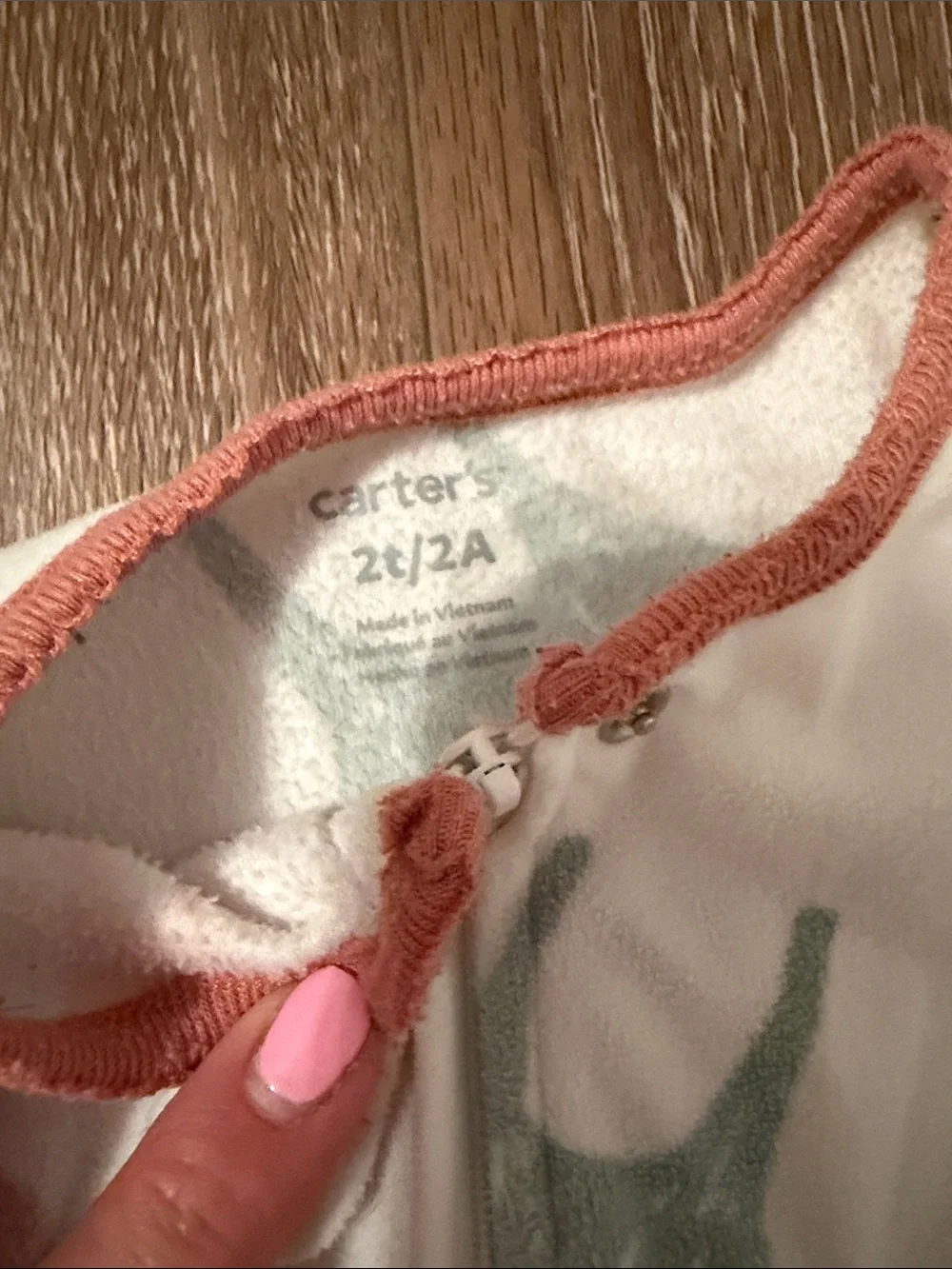 Carter's Two-Pack Footed Pajamas in Sage Floral & Cream Animal Print